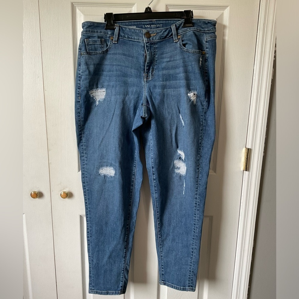 Lane Bryant boyfriend jeans. Distressed. Size 14 R.